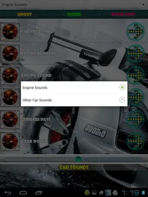 Car Sounds android App screenshot 1